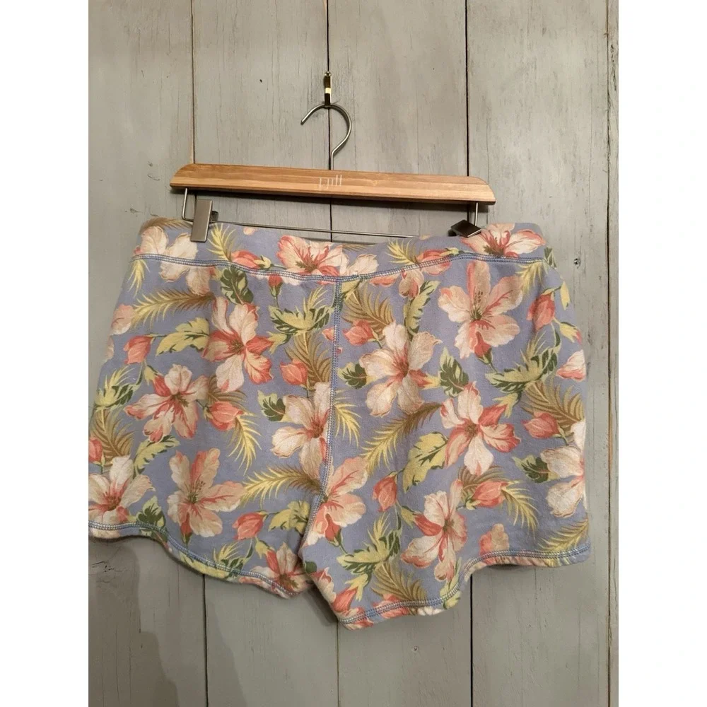 Polo Ralph‎ Lauren Fleece Shorts Blue Pink Floral Pockets Drawstring S-XL